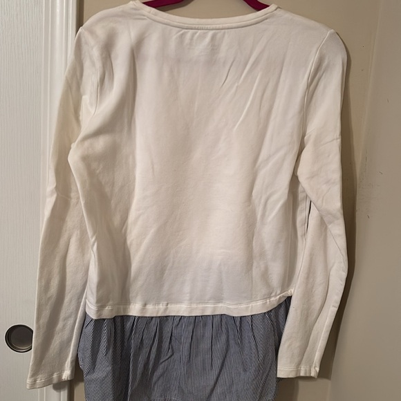 Vineyard vines white sweater long sleeve with blue striped bottom small women’s - Picture 5 of 5